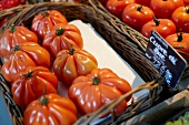 Stand of tomatoes at Viktualienmarkt, Munich, Germany