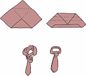 Tücher u. Schals, Illu Anleitu ng zum Binden einer Krawatte