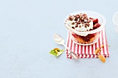 Raspberry and mascarpone trifle in bowl