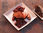 Schokolade, Kakao-Entenbrust in Schokoladen-Kirsch-Jus