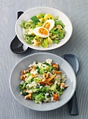 Diabetiker-Küche, Risotto und Lauch-Kartoffel-Gemüse mit Ei
