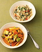 Vegetarisch, Mangoldrisotto, Kartoffel-Gemüse-Curry
