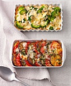 Vegetarisch, Brokkoli Mandel Gratin, Auberginenauflauf