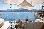 Türkei, Bodrum, Blick vom Mcakizi- Resort auf das Meer