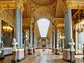 Interior of Battle gallery of Versailles Palace in France