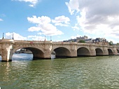 View of Pont Neuf bridge over Seine river in Paris, France