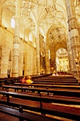 People at monastery church of Belem in Lisbon, Portugal