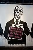 Imitation of painting tools at Mr Brainwash Exhibition in New York, USA