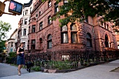 People at Brooklyn Park Slope Street, New York, USA