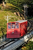 Red mountain railway in Heidelberg, Germany
