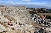 View of ancient theatre ruins, Selge, Pisidia, Turkey