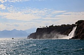 View of Duden Waterfall at Lara Felsenmeer, Antalya, Turkey
