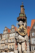 Bremen Roland statue at market square in Bremen, Germany