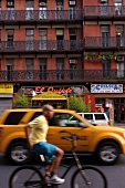 Traffic on the roads of Chelsea, New York, USA, blurred motion