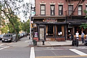 Bar at the corner of the street in East Village, New York, USA