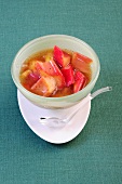 Rhubarb compote in bowl