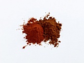Red chilli powder on white background