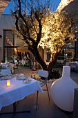 View of Courtyard from the restaurant Colette at Hotel Sezz Saint-Tropez, France