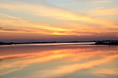 View of beautiful sea sunset at Baltic sea coast, Germany