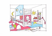 Illustration of nursery room