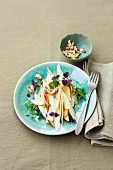 Black salsify salad with apples, walnuts and quince vinaigrette