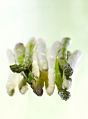 Close-up of green and white asparagus
