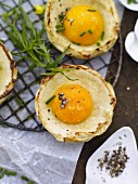 Artichoke bottoms with egg yolk