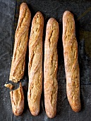 Four rods of baguette bread