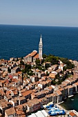 View of Rovinj sea port in Croatia 