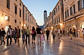 People walking on stradun at Old Town, Dubrovnik, Croatia