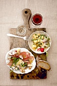 Südtiroler Küche, Specksalat, angemachter Graukäse