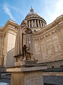 Monument of P. Corneille in front of Pantheon in Paris, France
