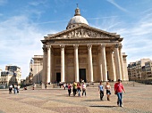 Facade and dome of Pantheon in Paris, France