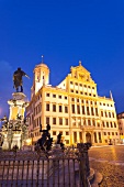 View of Augustus fountain and city hall in Augsburg, Bavaria, Germany
