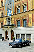 Car parked at entrance of Hotel Des Balances, Lucerne, Switzerland