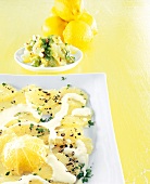 Close-up of lemon salad on plate