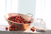 Strawberries in cooking pot