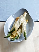 Asparagus filo in serving dish