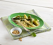 Asparagus ragout on plate