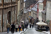 People walking on Radiceva street in Zagreb, Croatia 