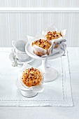 Apple muffins on cake stand
