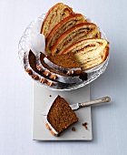 Cinnamon and almond bread in basket