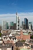 View of skyline of Frankfurt, Hesse, Germany