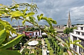 View of roof garden, Kensington, London, UK