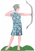 Schütze mit Bogen, Illustration 