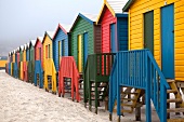 Colourful beach houses in Cape Town, South Africa