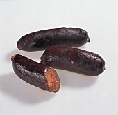 Food, Morcilla Asturiana, Blutwürste aus Spanien, Freisteller