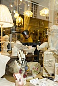 Variety of showcases in Ile Saint-Louis, Paris