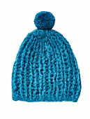 Bommelmütze, Mütze, Mohair, blau