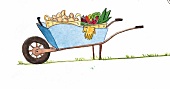 Schubkarre mit Gemüse, Illustration 